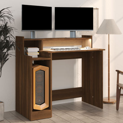 Bureau Met Led-Verlichting 97X45X90 Cm Hout