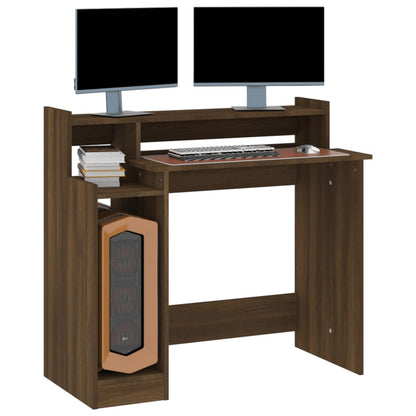 Bureau Met Led-Verlichting 97X45X90 Cm Hout
