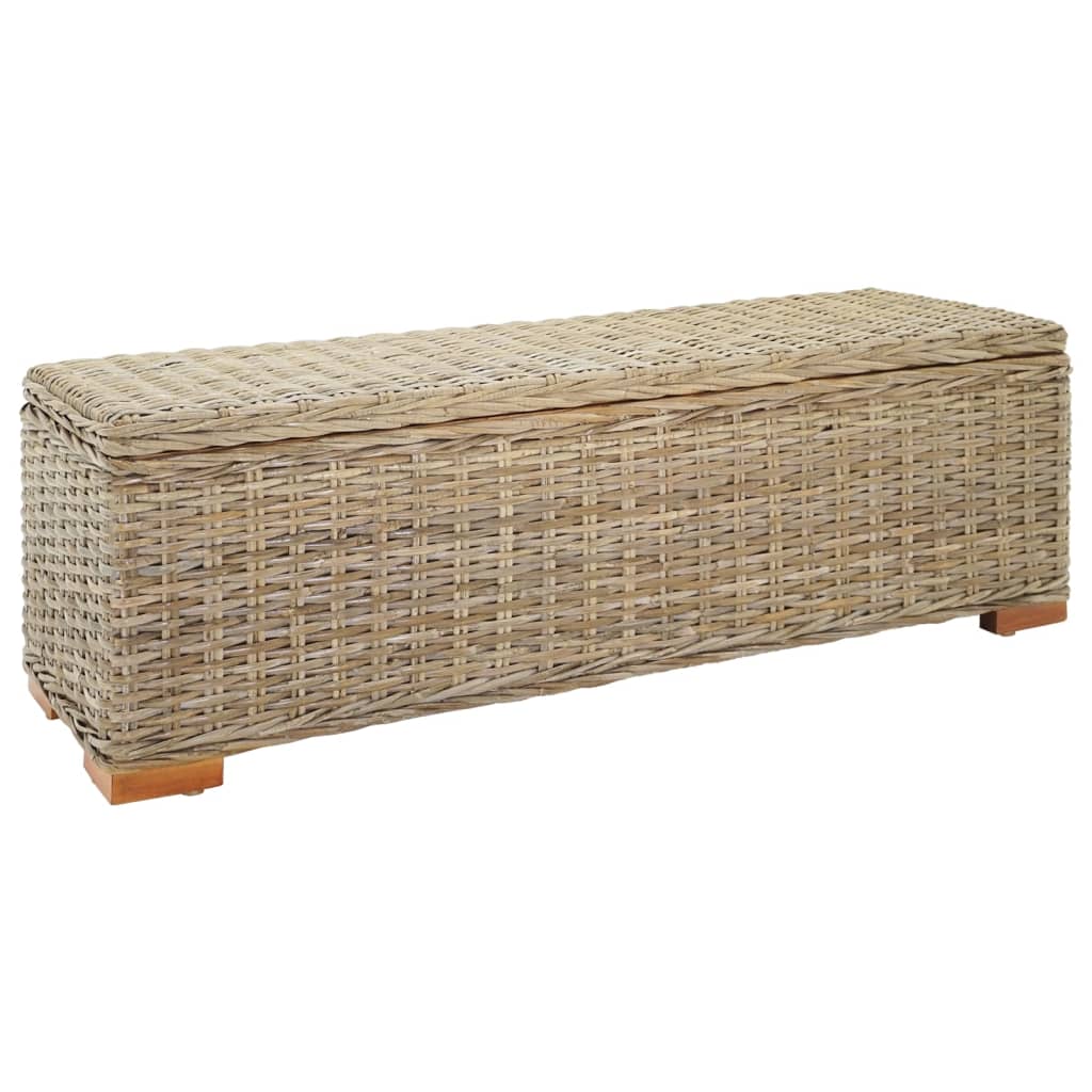 Opbergbox 110 Cm Natuurlijk Kubu Rattan En Mahoniehout