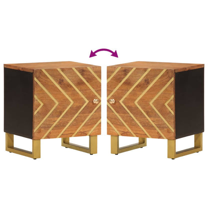 Nachtkastjes Massief Mangohout Bruin En Zwart