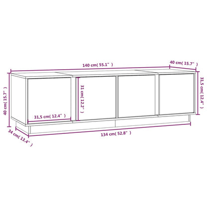 Tv-Meubel 140X40X40 Cm Massief Grenenhout