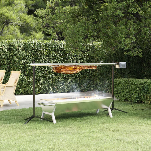 Automatische Barbecue Met Motor 150X46,5X82,5 Cm Roestvrijstaal
