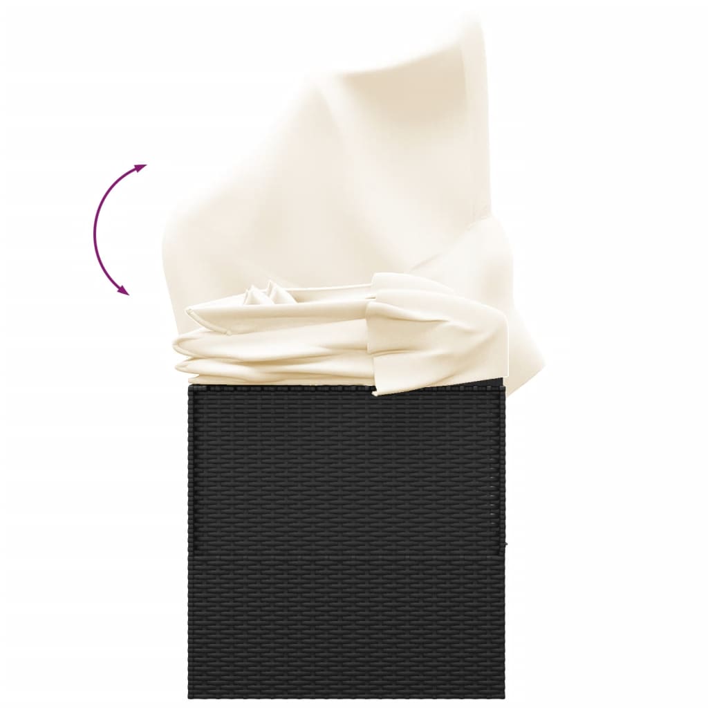 Loungebed Met Luifel En Kussens Poly Rattan