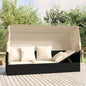 Loungebed Met Luifel En Kussens Poly Rattan