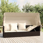 Loungebed Met Luifel En Kussens Poly Rattan
