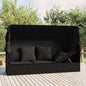 Loungebed Met Luifel En Kussens Poly Rattan