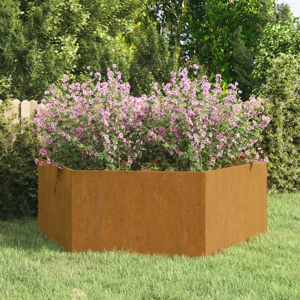 Plantenbak Zeshoek Staal Antracietkleurig