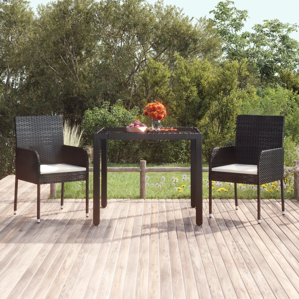 Tuintafel Met Poly Rattan Zwart