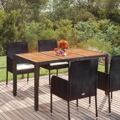 Tuintafel Met Poly Rattan Zwart