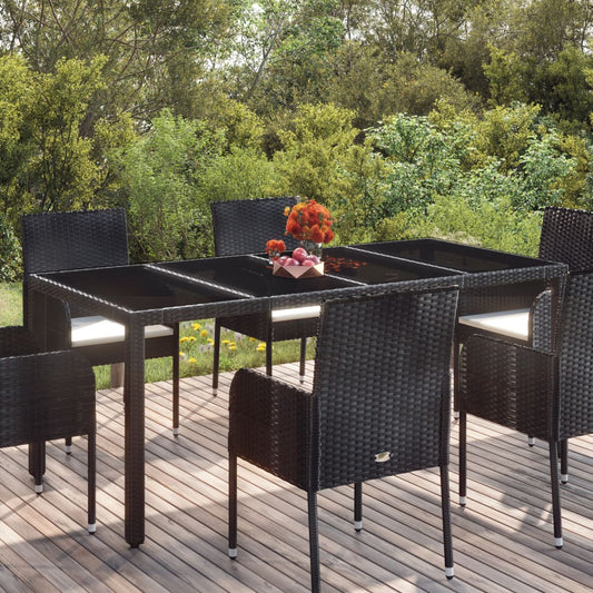 Tuintafel Met Poly Rattan Zwart