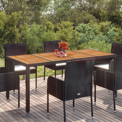 Tuintafel Met Poly Rattan Zwart