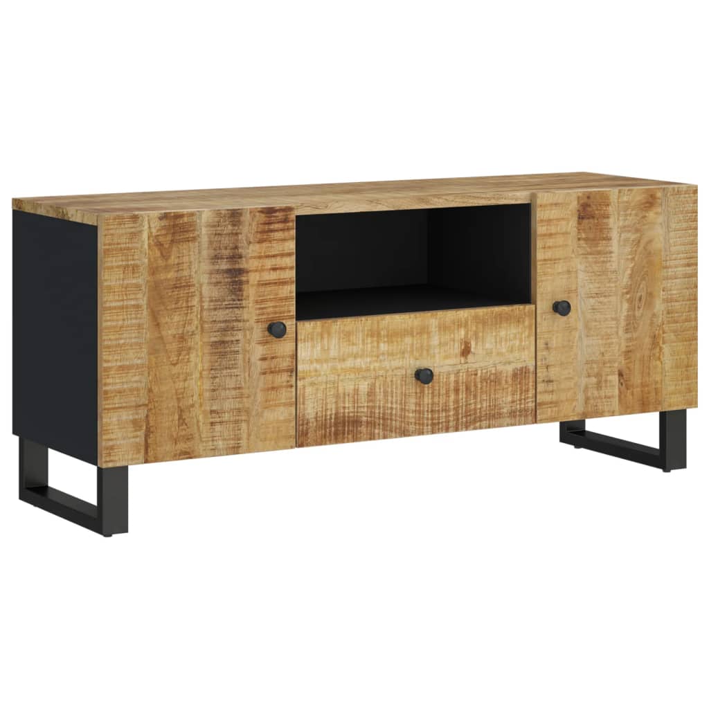 Tv-Meubel 105X33,5X46 Cm Massief Mangohout En Bewerkt Hout