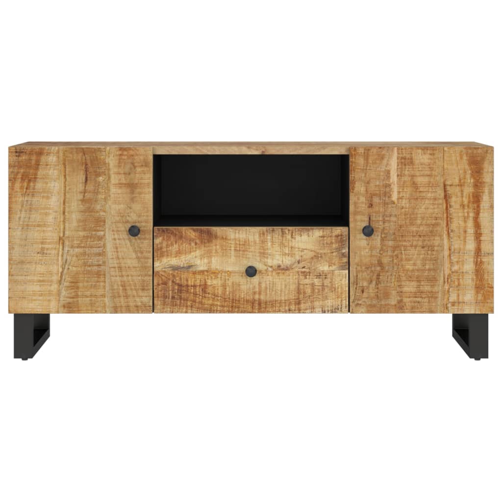 Tv-Meubel 105X33,5X46 Cm Massief Mangohout En Bewerkt Hout