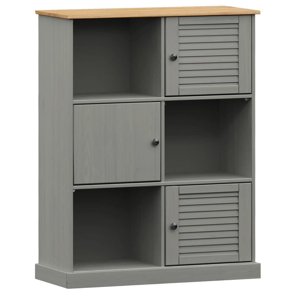Boekenkast Vigo 90X35X114,5 Cm Massief Grenenhout