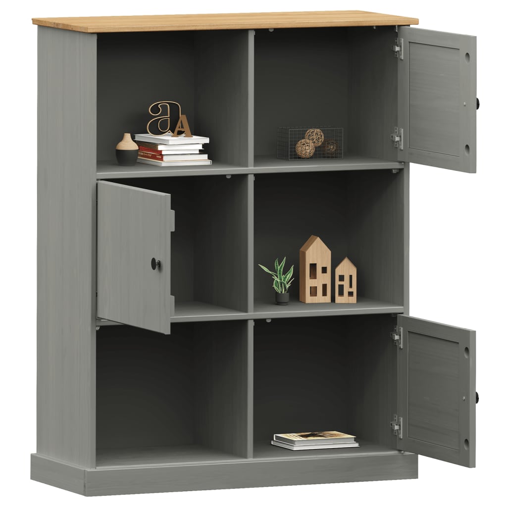 Boekenkast Vigo 90X35X114,5 Cm Massief Grenenhout