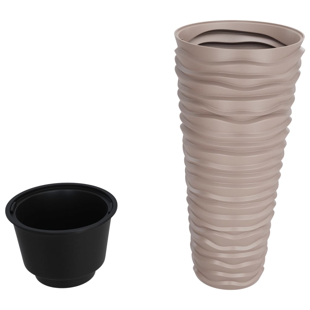 Plantenbak Met Uitneembare Bak Geribbeld 18/ Pp Kleur