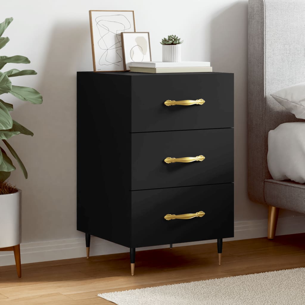 Nachtkastje 40X40X66 Cm Bewerkt Hout Eikenkleurig