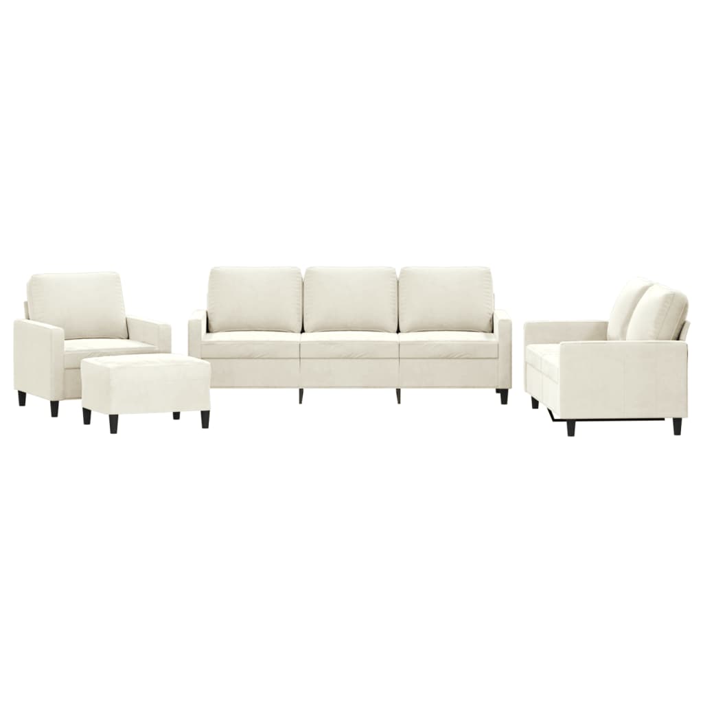 4-Delige Loungeset Met Kussens Fluweel Kleurig