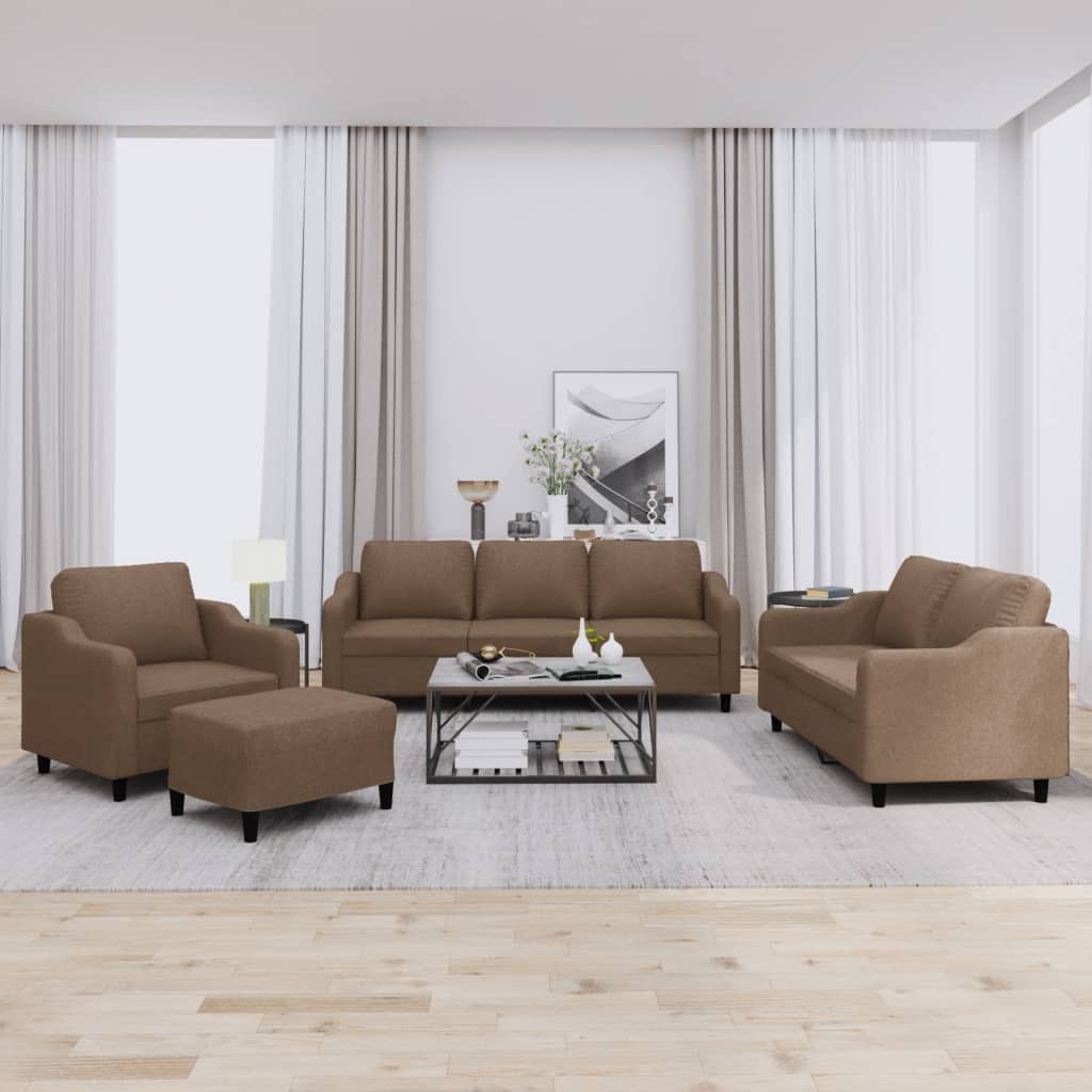 4-Delige Loungeset Met Kussens Stof