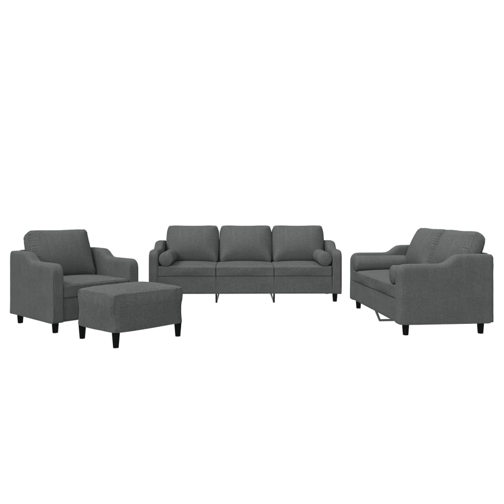 4-Delige Loungeset Met Kussens Stof