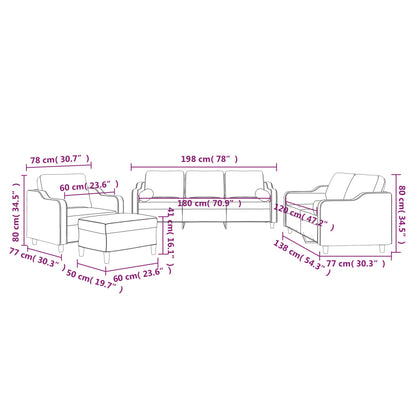 4-Delige Loungeset Met Kussens Stof