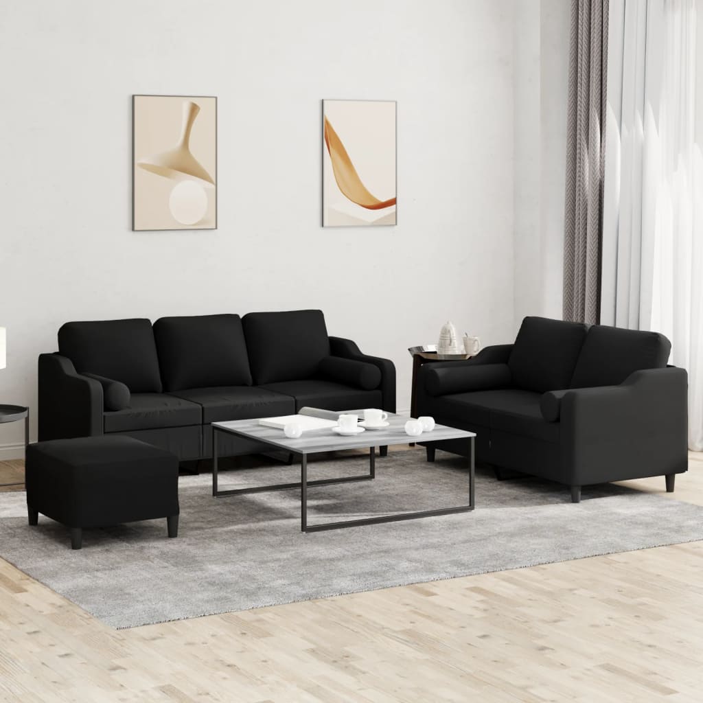 4-Delige Loungeset Met Kussens Stof
