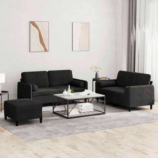 3-Delige Loungeset Met Kussens Fluweel