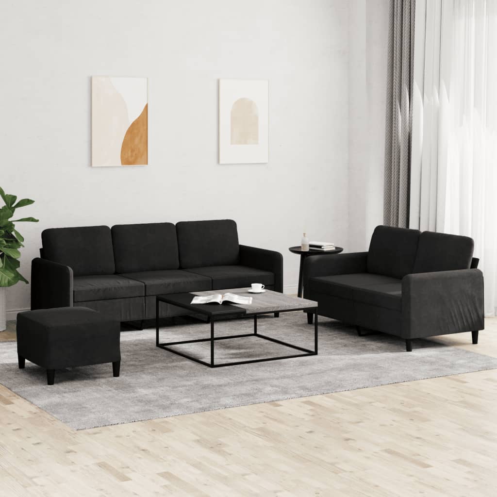3-Delige Loungeset Met Kussens Fluweel Kleurig