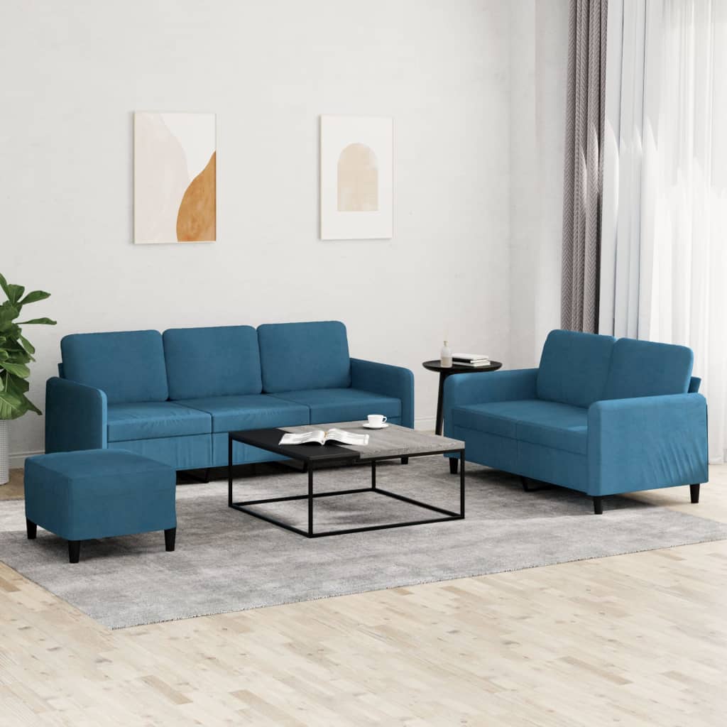 3-Delige Loungeset Met Kussens Fluweel Kleurig
