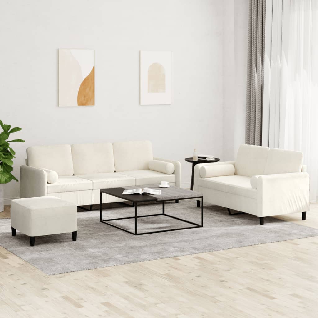 3-Delige Loungeset Met Kussens Fluweel Kleurig