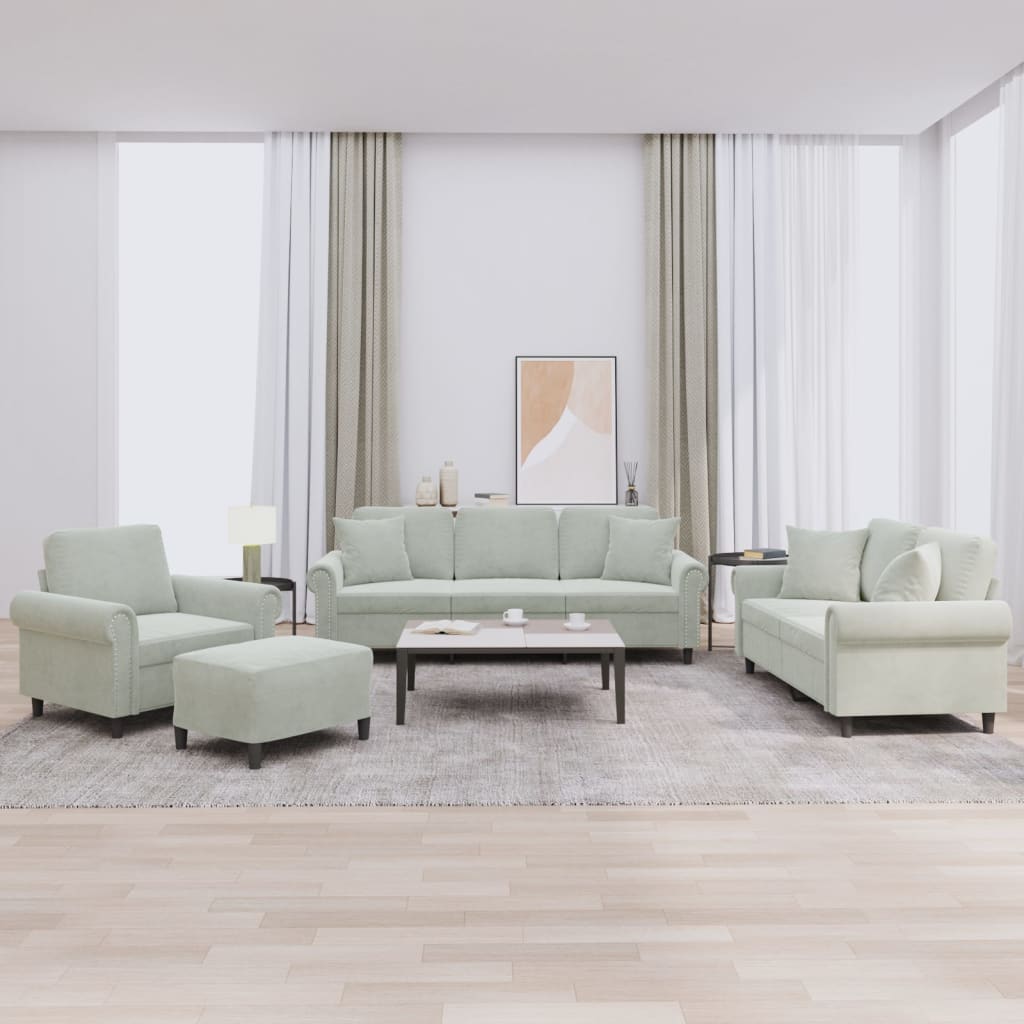 4-Delige Loungeset Met Kussens Fluweel