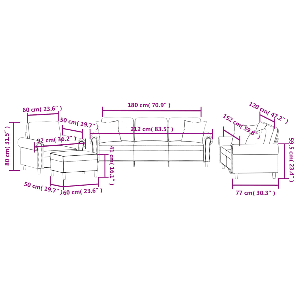4-Delige Loungeset Met Kussens Fluweel