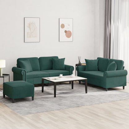 3-Delige Loungeset Met Kussens Fluweel
