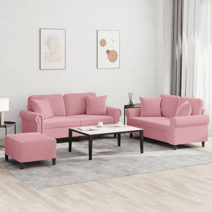 3-Delige Loungeset Met Kussens Fluweel