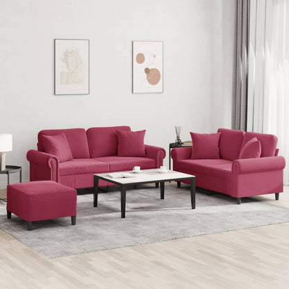 3-Delige Loungeset Met Kussens Fluweel