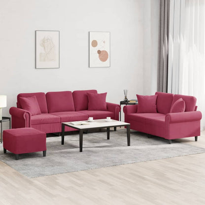 3-Delige Loungeset Met Kussens Fluweel
