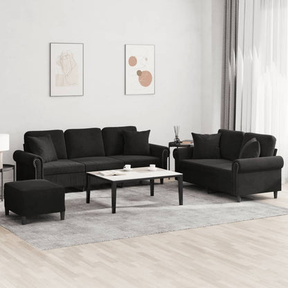 3-Delige Loungeset Met Kussens Fluweel
