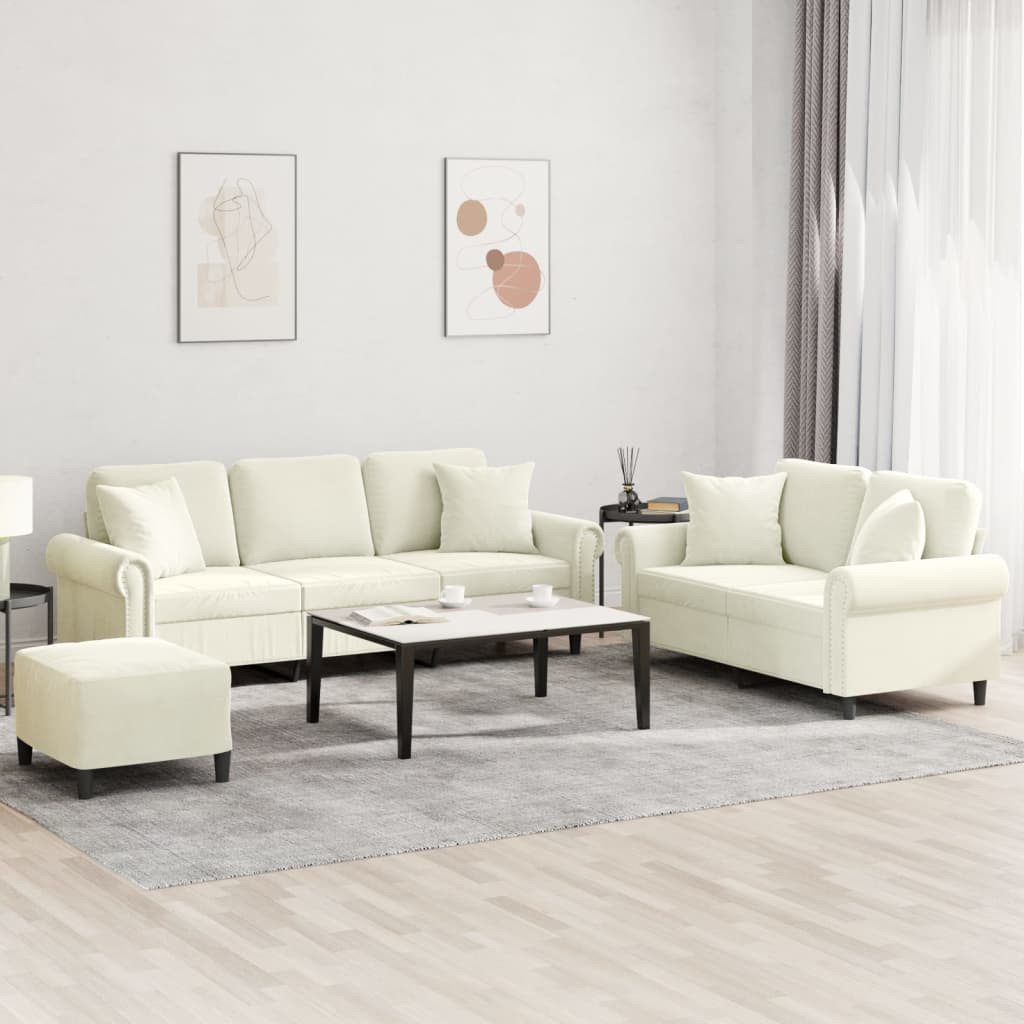 3-Delige Loungeset Met Kussens Fluweel