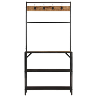 Kapstok 90X35X180 Cm Massief Mangohout En Ijzer