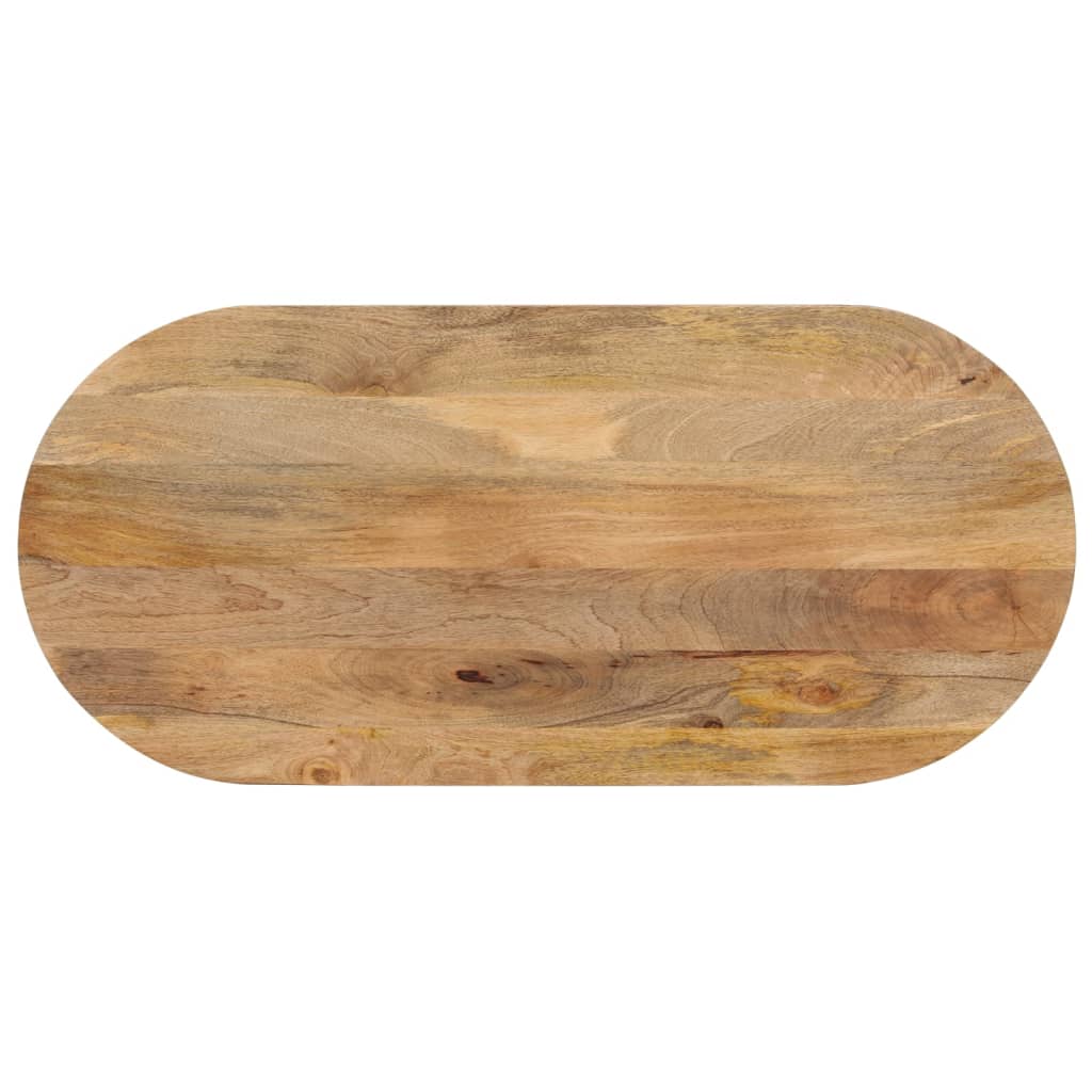 Tafelblad Ovaal 100X40X2,5 Cm Massief Mangohout Mangohout (Naturel)