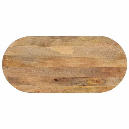 Tafelblad Ovaal 100X40X2,5 Cm Massief Mangohout Mangohout (Naturel)