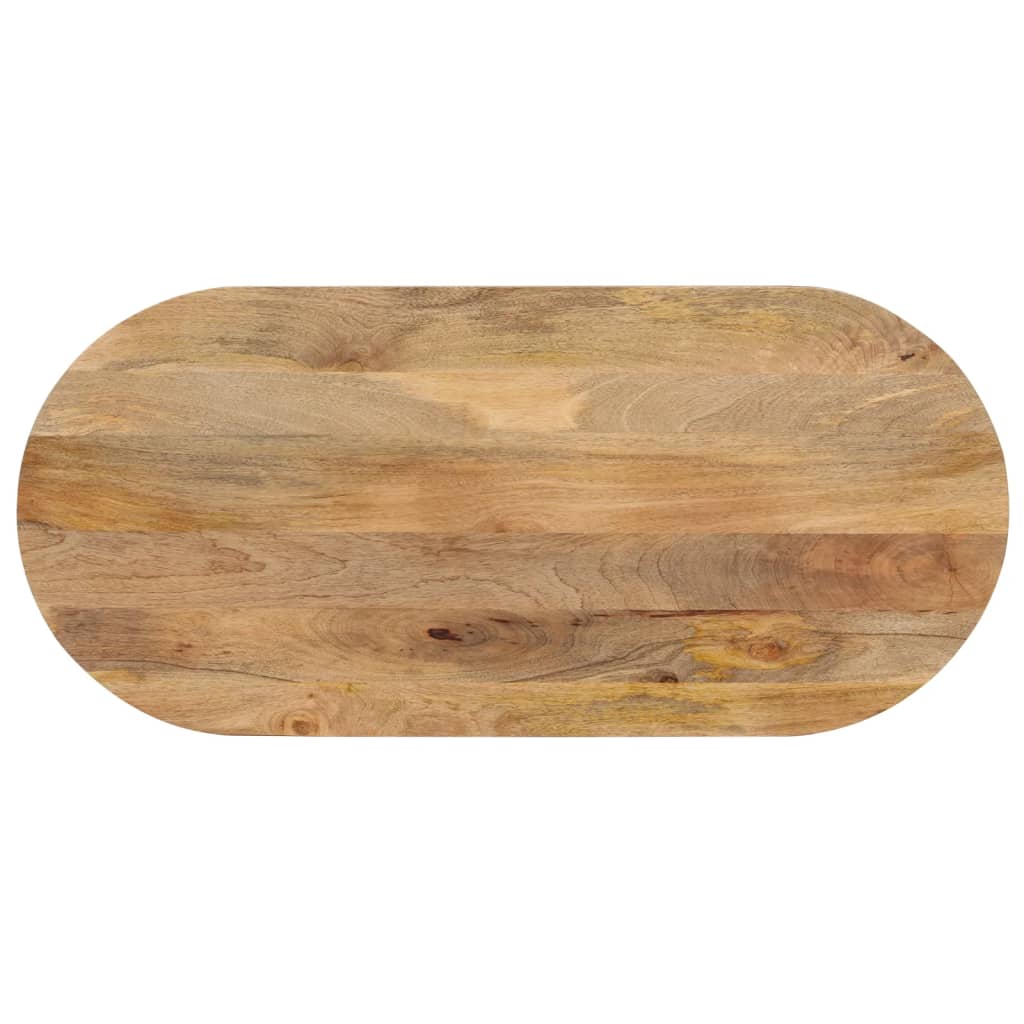 Tafelblad Ovaal 100X40X2,5 Cm Massief Mangohout Mangohout (Naturel)