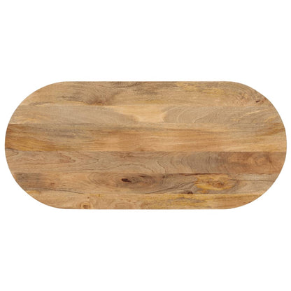 Tafelblad Ovaal 100X40X2,5 Cm Massief Mangohout Mangohout (Naturel)