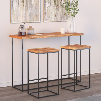 Tafelblad Rechthoekig Natuurlijke Rand 100X60X2,5 Cm Acaciahout Acaciahout (Naturel)