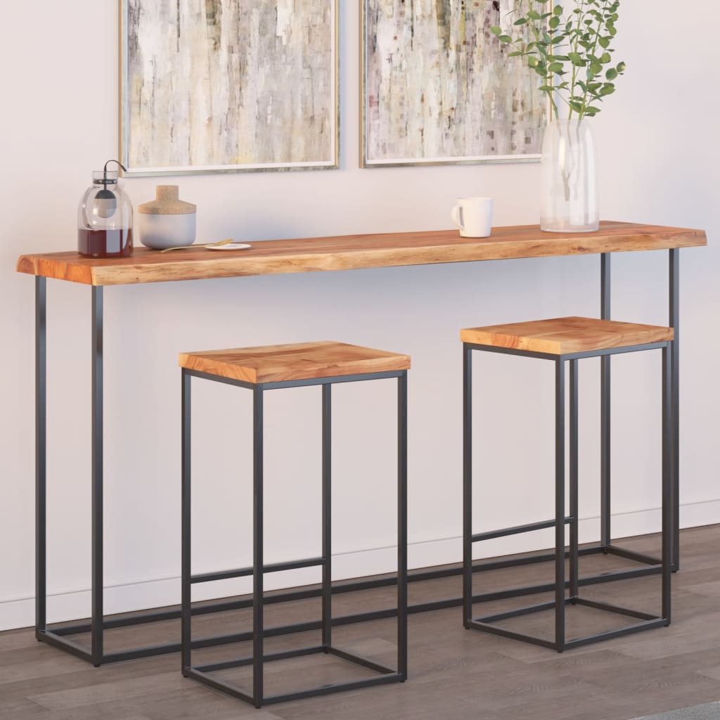 Tafelblad Rechthoekig Natuurlijke Rand 100X60X2,5 Cm Acaciahout Acaciahout (Naturel)