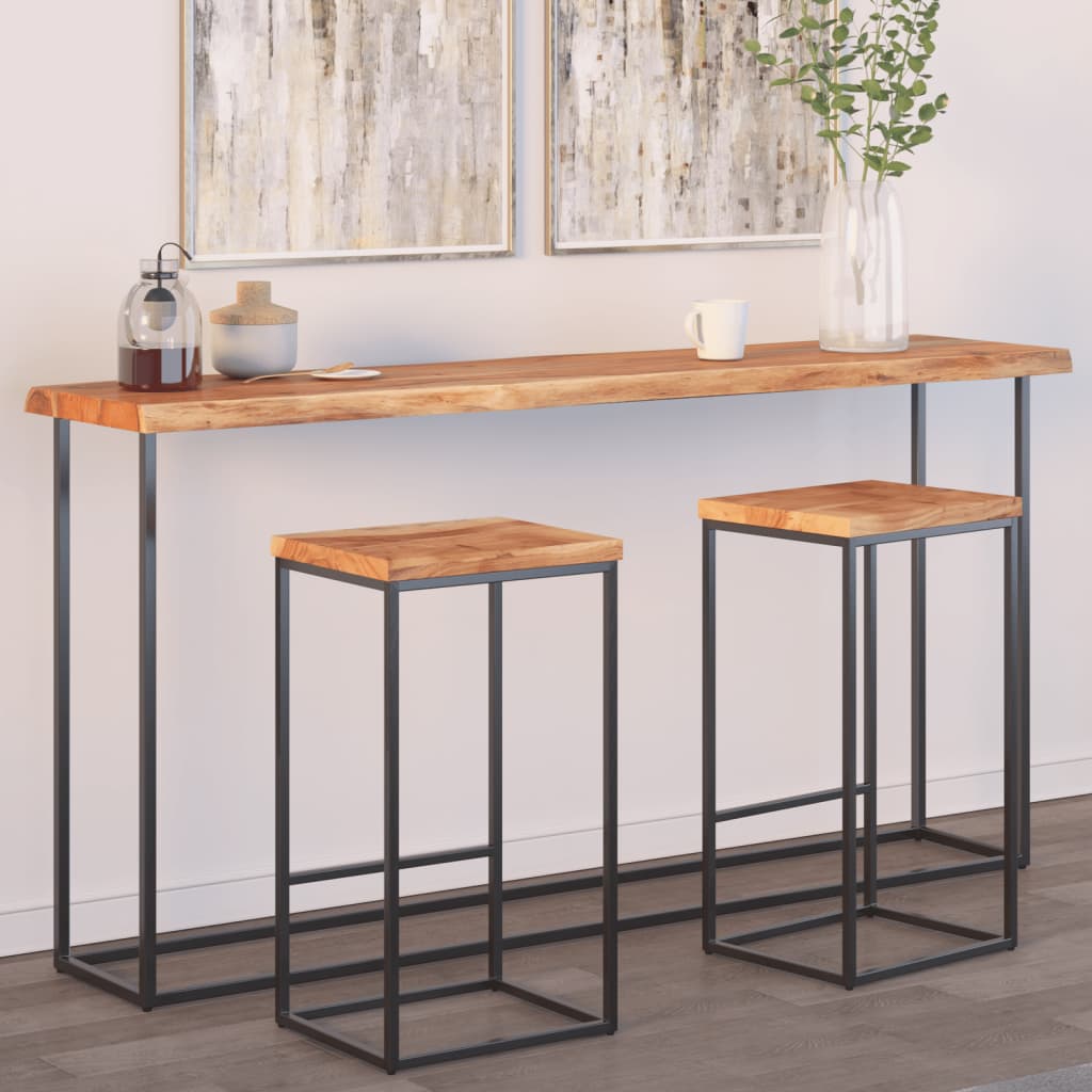 Tafelblad Rechthoekig Natuurlijke Rand 100X60X2,5 Cm Acaciahout Acaciahout (Naturel)