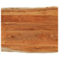 Tafelblad Rechthoekig Natuurlijke Rand 100X60X2,5 Cm Acaciahout Acaciahout (Naturel)