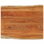 Tafelblad Rechthoekig Natuurlijke Rand 100X60X2,5 Cm Acaciahout Acaciahout (Naturel)