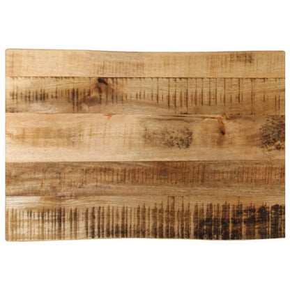 Tafelblad Met Natuurlijke Rand 100X60X2,5 Cm Massief Mangohout Ruw Mangohout (Naturel)