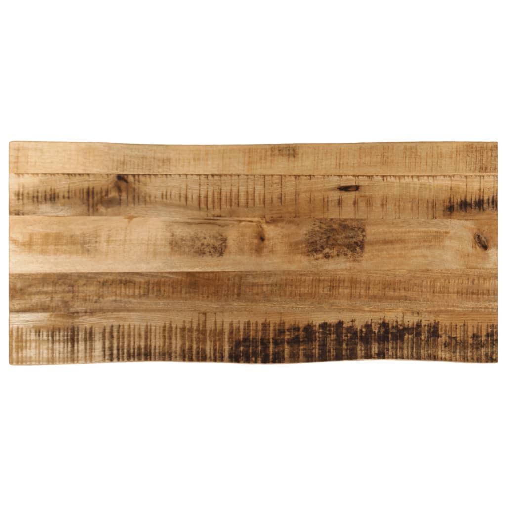 Tafelblad Met Natuurlijke Rand 100X60X2,5 Cm Massief Mangohout Ruw Mangohout (Naturel)